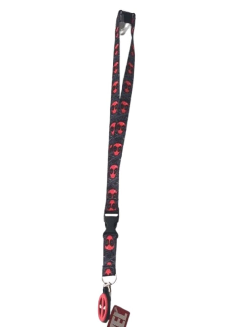 Marvel Deadpool Black Lanyard Logo Rubber Charm Breakaway Neck Strap